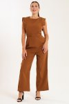 Ladies Ruffle Sleeves Full Length Jumpsuit With Pockets