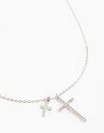 Silver Cross Charm Necklace