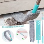 1SET Microfiber Dusting Brush With Extension Rod Washable Extendable Dust Duster Retractable Crevice Dust Cleaner Dry Wet Dual-u