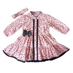 Charming Baby Girl Peach Dress With Matching Headband