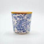 Round Printed Canister With A Bamboo Lid - Floral