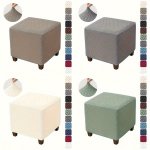 Modern 1PC Polyester Spandex Stool Cover Elastic-band Closure Machine Washable Slipcover-grip Square Ottoman Throw Cover - Small