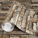1 Roll Self-adhesive Wallpaper Stone Pattern Contact Paper Peel And Stick Waterproof Removable Living Room Kitchen Bedroom Dormi