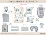 Cot Duvet Bedding Flying In The Mountains With Grey Dinos Set Airplane