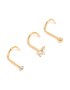 Goldair Gold Plated Surgical Steel Butterfly & Classic Nose Studs 3-PACK