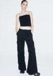 Wide Cargo Trousers - Black