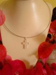Clear Quartz Cross Choker SQ133