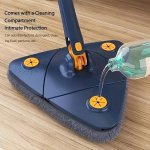 Triangle Mop With 360-DEGREE Rotating Head And Hands-free Wringing Large Size Suitable For Living Room And Bedroom Floors Walls 