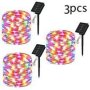 3PCS Color 12M 100LED LED Solar Light Outdoor Garden Fairy String Light