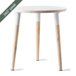 White Birch Round Side Table