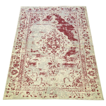 Turkish Machine Made Rug - 200 X 160CM - Cherry Red And Grey