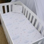 Cot Fitted Sheet Clouds And Stars