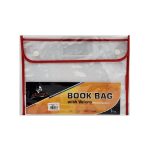 Velcro Bookbag A4 Clear Red Dafrique