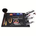 Salon Barber Organizer Mat Silicone Barber Tools Station Mat Non Slip Salon Barber Work Station Pads For Hair Styling Tools Clip