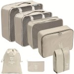 7 Set Packing Cubes For Suitcases Lightweight Travel Luggage Packing Organizers Storage Shoe Bag Clothing Underwear Bag Travel C