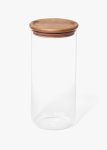 Medium Round Glass Storage Canister With Wooden Lid