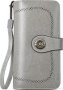 House Of Jomet Women& 39 S Leather Wallet With Rfid Secure 24 Slots Grey