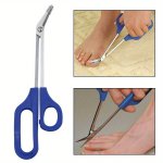 Easy-grip Long Handle Toenail Clippers - Stainless Steel Odorless Manicure & Pedicure Tool With Nail File Included