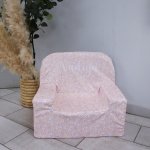 A Kids Sofa Foam Chair Cute Bunnies And Daisies