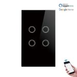 Wifi Smart Touch Switch-l-rf-us – 4 Ch Black No Neutral Ewelink