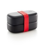 L Ku Lunchbox To Go Set With Cutlery Black