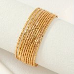 10PCS SET 24K Gold Plated Golden Color Bangle Bracelet Wedding Jewelry Fine Stacking Copper Bangle Elegant Gift