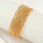 10PCS/SET 24K Gold Plated Golden Color Bangle Bracelet Wedding Jewelry Fine Stacking Copper Bangle Elegant Gift