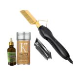 Professional High Heat Ceramic Hair Press Hot Comb&wax Stick With Argan Oil