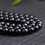 Genuine Black Tourmaline Beads For Jewelry Making - Natural Round Stone Diy Bracelet & Necklace Supplies 38.1CM Strand