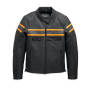 Men’s Sidari Venting Slim Fit Leather Jacket Black