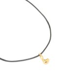 Waterproof Gold Plated Stainless Steel Large Bubble Letter L Cord Necklace