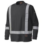 Pioneer Full Navy Hi-vis Shirt 100% Cotton Long Sleeve