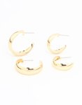 Goldair Gold Teardrop & Round Hoop Earrings 2-PACK