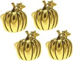 Pumpkin Rings Vintage Gold Napkin Buckles Set Of 4 Thanksgiving