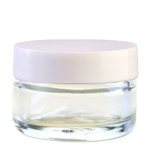 50ML Clear Glass Jar With White Lid 58 400