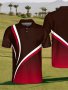 Chic Color Block Digital Print Men's Short Sleeve Lapel Golf Shirt Summer Outdoor Leisure
