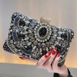 Beaded Rhinestone Evening Bag Elegant Box Clutch Purse Women's Wedding Handbags For Party Prom