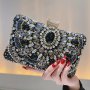 Beaded Rhinestone Evening Bag Elegant Box Clutch Purse Women's Wedding Handbags For Party Prom