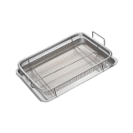 2 Pieces Set Air Fryer Basket Oil Filter Tray Oven Air Fryer Pan Rack