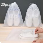 20PCS SET White Portable Shoes Bag Non-woven Fabric Drawstring Shoes Storage Bag Anti-yellow Dry Bag Travel Storage Pouch Shoe D