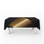 Luxury Black Curve Rectangle Tablecloth