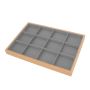 12-GRID Soft Jewelry Tray-elegant Light Bedroom Storage Gray