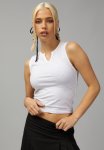 Notch Front Tank - Silver Marle white