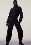 Piping-detail Track Pants - Black