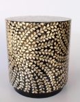 Capiz Black & Silver Garden Stool 45X40CM