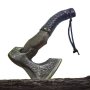 19" 48CM Viking Bearded Axe With Leather Wrapped American Ash Wood Handle