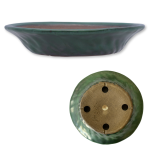 Handmade Tokoname Ceramics - Yamafusa Green Glazed Nanban Plate 220MM Dia X 40MM H