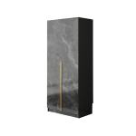 2 Door Wardrobe Grey & Gold