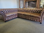 New Chesterfield Euro Leather Corner Lounge Suite