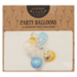 Blue White & Gold Assorted Party Balloon Set 10 Piece